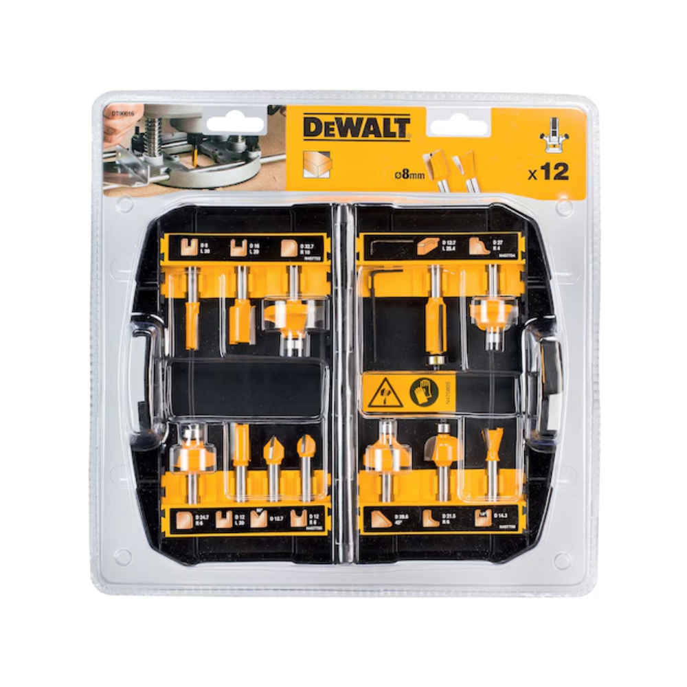 Jeu de 12 fraises tige 8 mm DeWalt DT90016-QZ