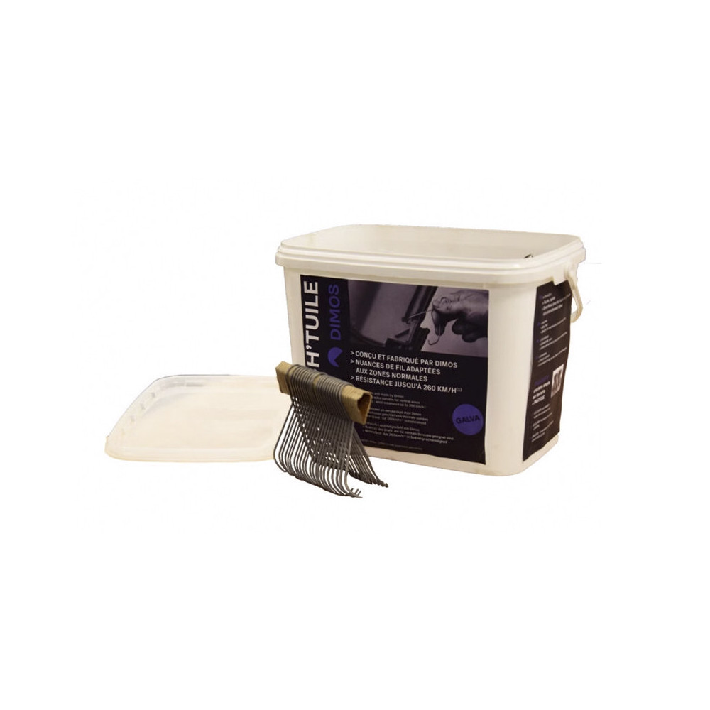 Croch tuile x tile galvanisé seau 400 pièces Dimos 762005