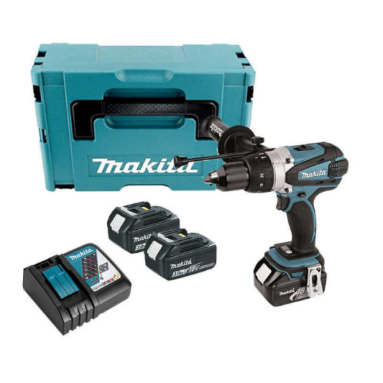 Perceuse à percussion Makita DHP458RF3J 3x3,0 Ah