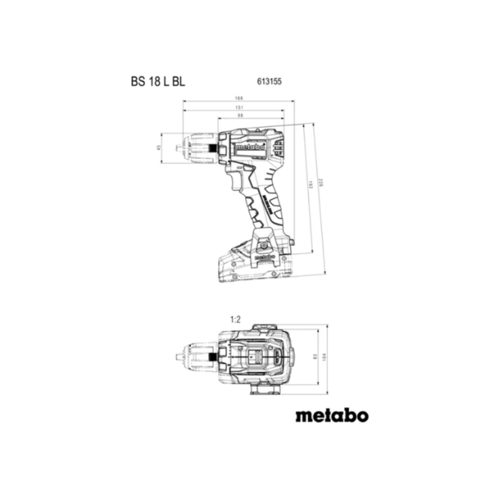 Perceuse visseuse sans fil Metabo 613155800 BS 18 L BL - 65 Nm - 2 batteries 4,0 Ah LiHD - metaBOX