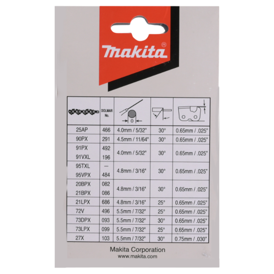 Chaîne 40 cm 90PX 3/8’’ 1,1 mm 56 maillons Makita 191H03-4