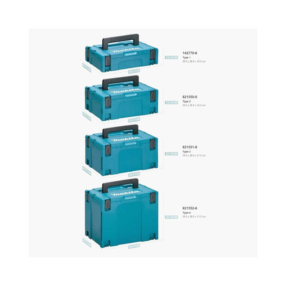 Lot de 2 coffrets empilables Makpac Taille 3 Makita MAKPAC3_Setx2 - coffret