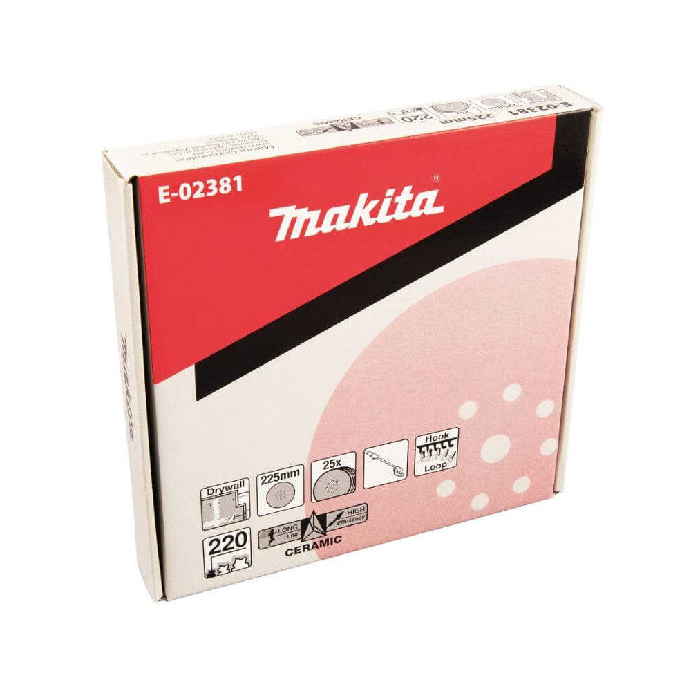 Disques abrasifs Ø 225 mm pour ponceuse pour cloison sèche DSL800 Makita E-02381 - lot de 25