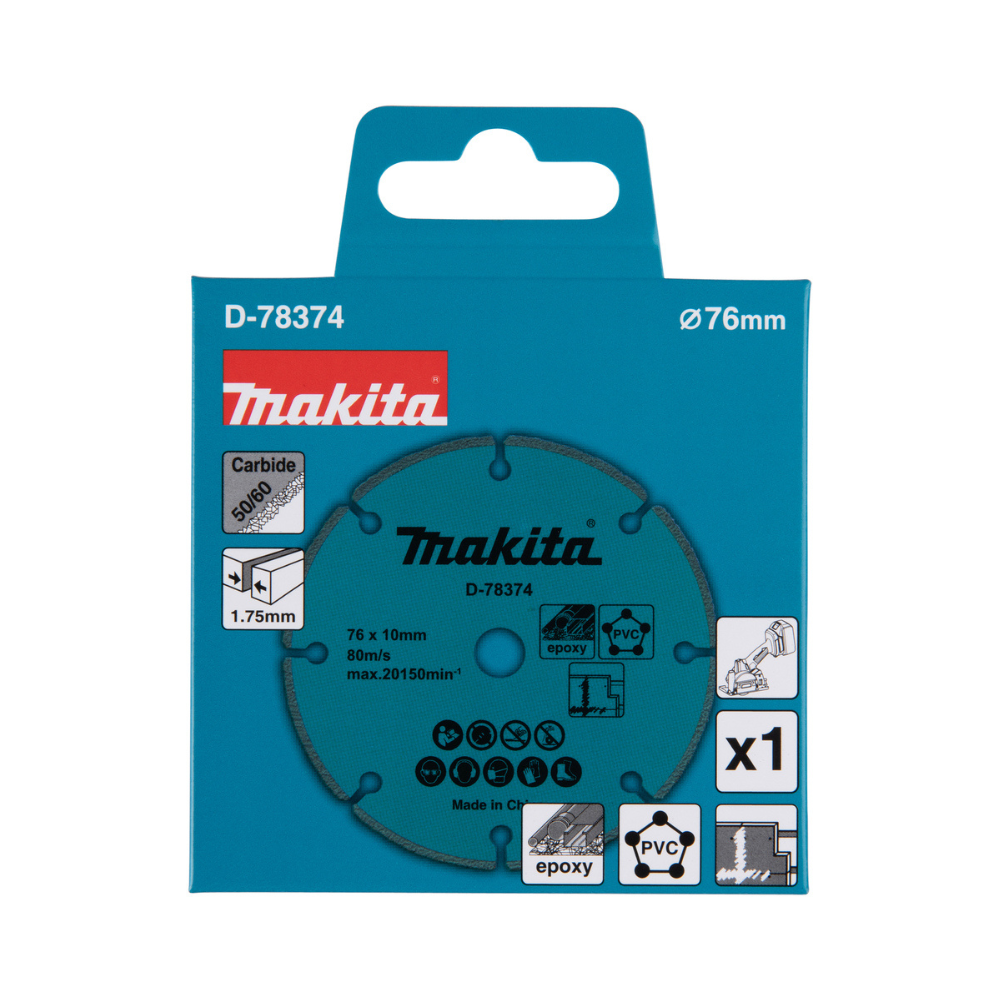 Disque à concrétion de carbure de tungstène Ø 76 mm x 10 mm Makita D-78374 - 76 mm