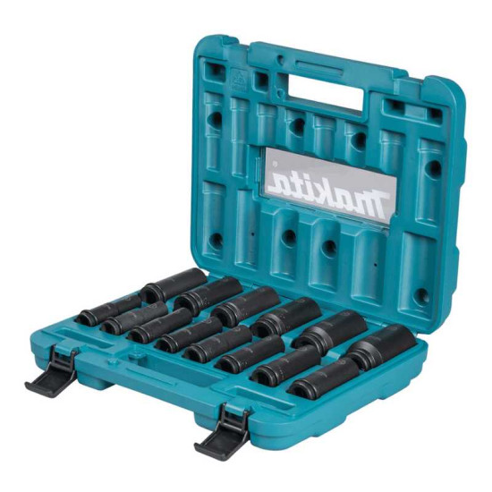 Coffret 14 douilles longues Makita E-16586 IMPACT BLACK - carré 1/2 pouce - 81,5 mm