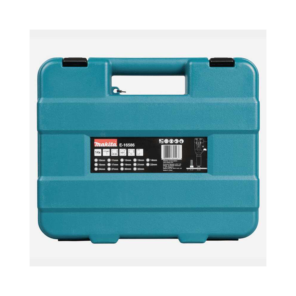 Coffret 14 douilles longues Makita E-16586 IMPACT BLACK - carré 1/2 pouce - 81,5 mm