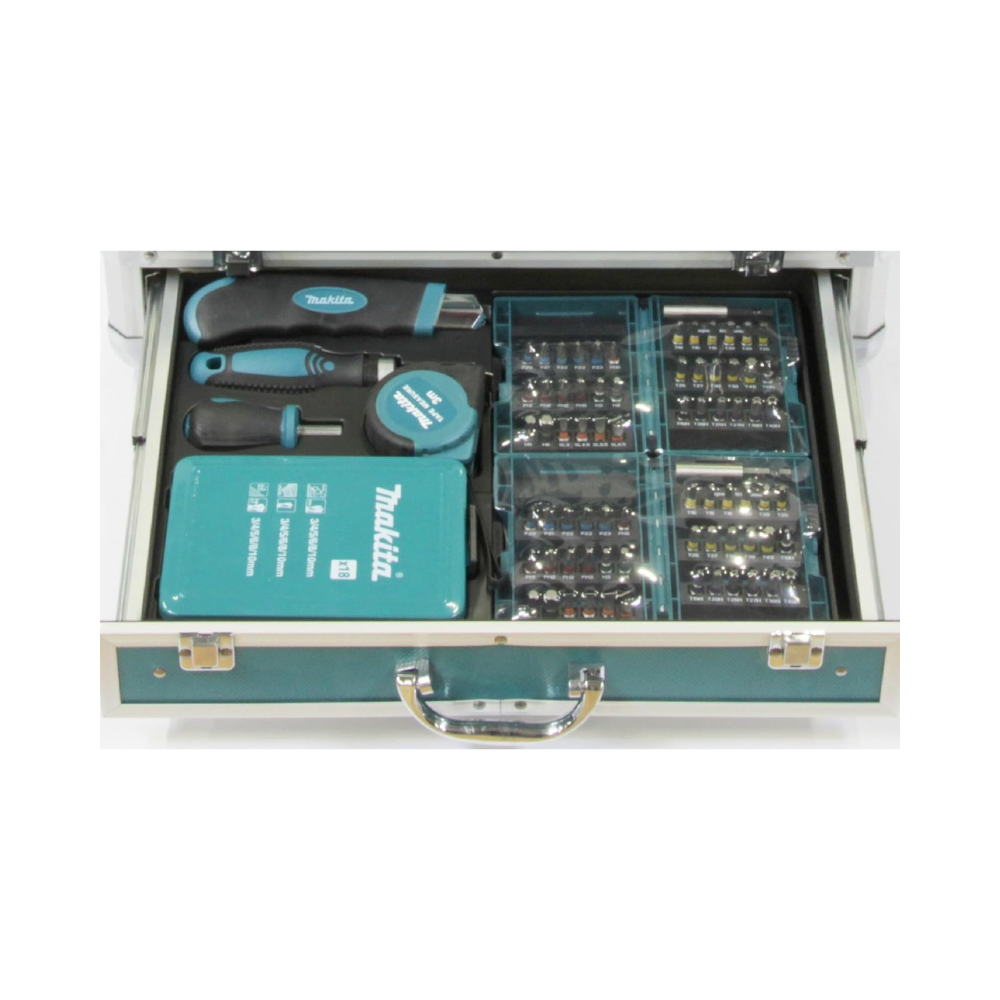 Coffret aluminium avec accessoires Makita 198022-3+ACC - coffret