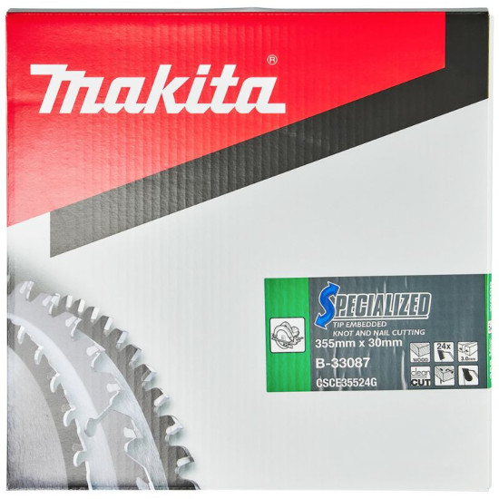 Lames carbures ''Specialized'' bois avec clous, pour scies circulaires Makita B-33087