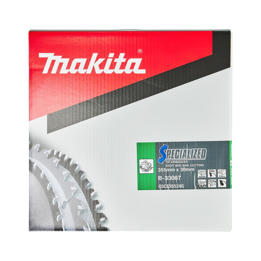 Lames carbures ''Specialized'' bois avec clous, pour scies circulaires Makita B-33087