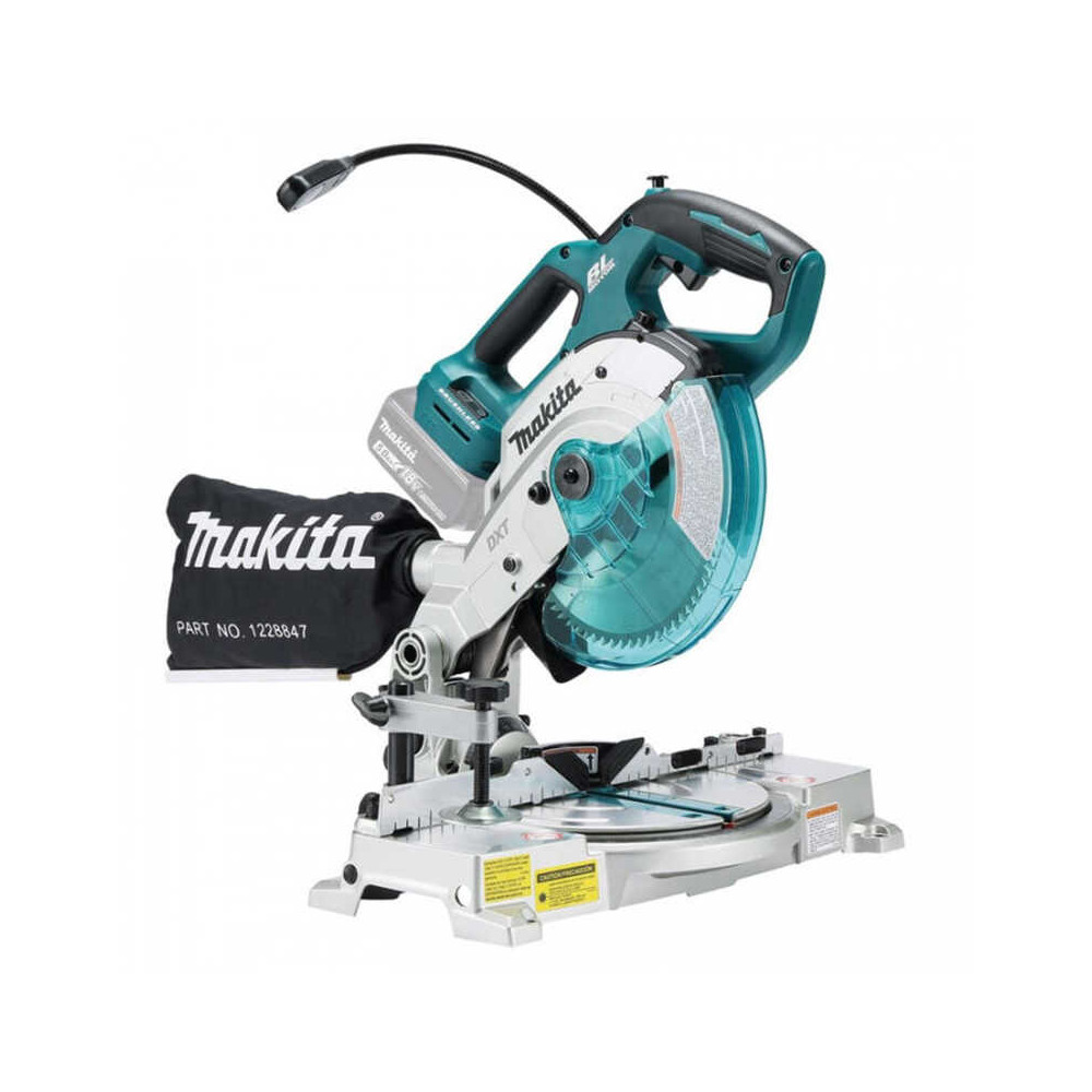 Scie à onglet radiale sans fil Makita DLS600RTE - 18V LXT - Ø165 mm - brushless - 2 batteries 5,0 Ah + chargeur - coffret