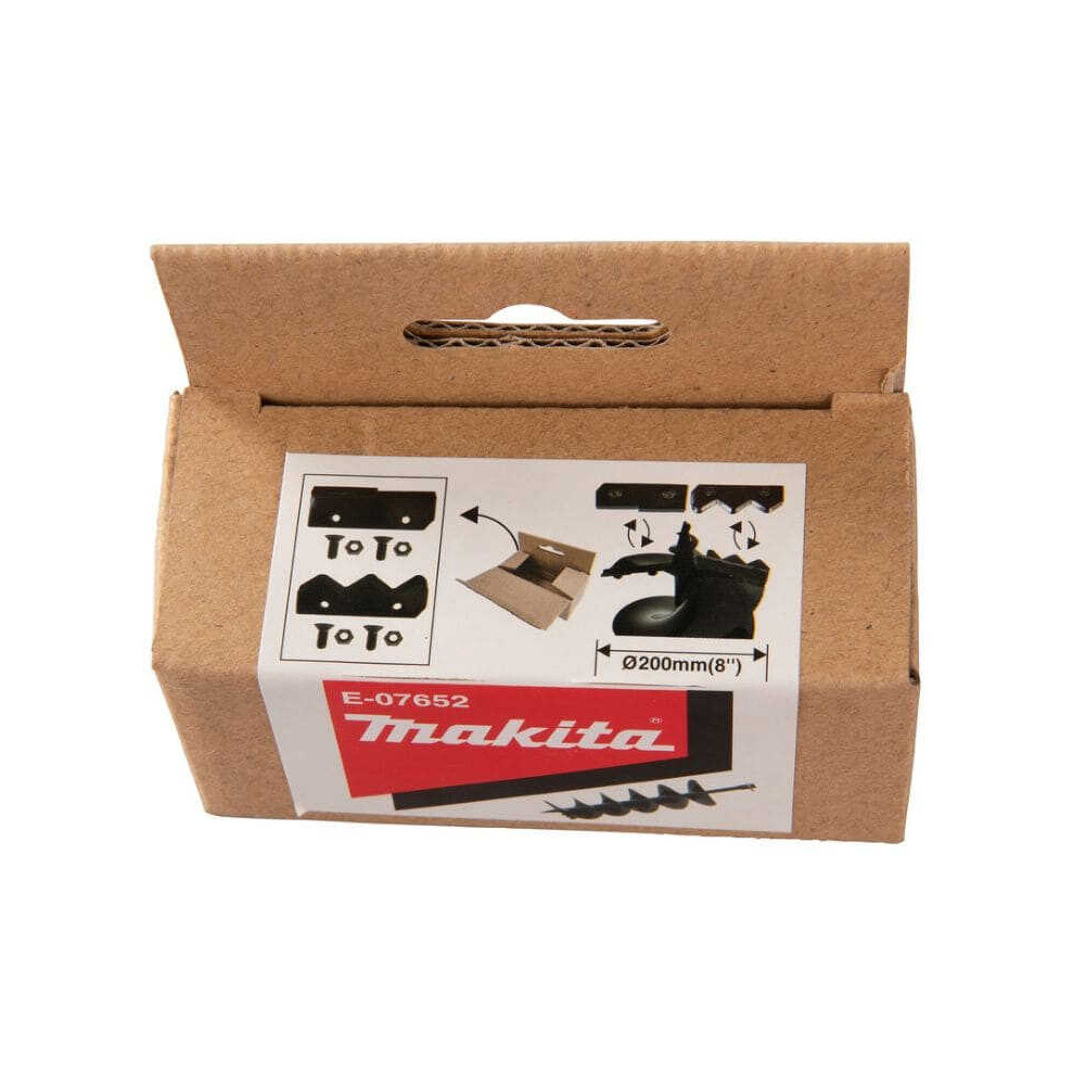 Jeu de 2 lames de rechange Makita E-07652 - pour mèche de tarière Ø200 mm - avec vis
