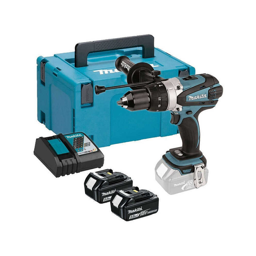 Perceuse à percussion Makita DHP458RTJ 2x5,0 Ah