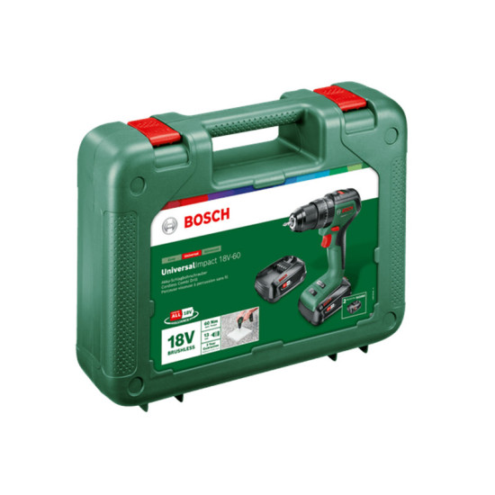 Perceuse à percussion sans fil Bosch 06039D7102 UniversalImpact 18V-60 - 2 batteries 2,0 Ah