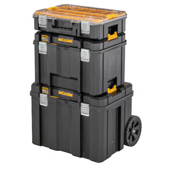 Coffret TSTAK IP54 grande contenance mobile avec poignée télescopique DeWalt DWST83347-1