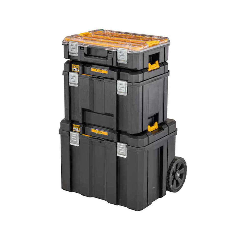 Coffret TSTAK IP54 grande contenance mobile avec poignée télescopique DeWalt DWST83347-1