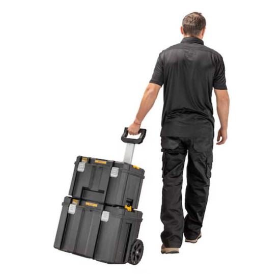Coffret TSTAK IP54 grande contenance mobile avec poignée télescopique DeWalt DWST83347-1