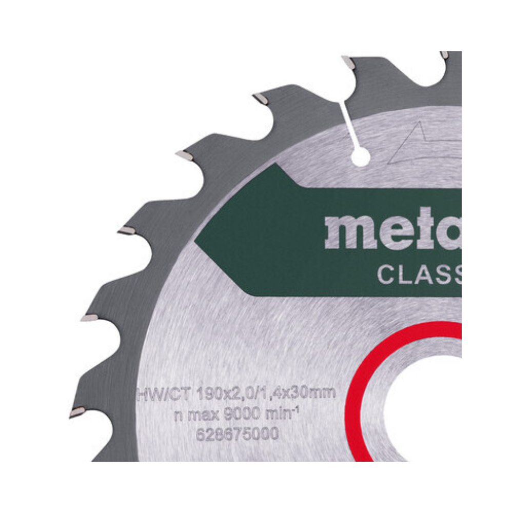 Lame de scie « precision cut wood - classic », 190x30 Z24 WZ 15° Metabo 628675000