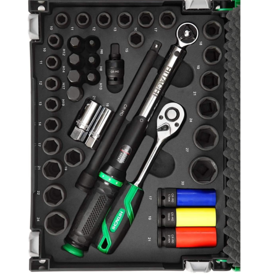 Coffret à cliquet 39 pièces avec douilles en HitCase HiKOKI 95000572 - coffret