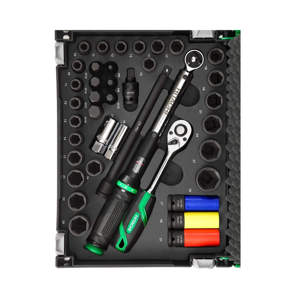 Coffret à cliquet 39 pièces avec douilles en HitCase HiKOKI 95000572 - coffret