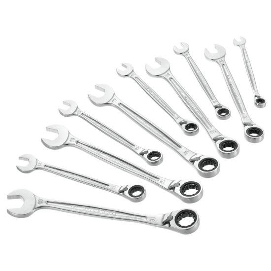 Jeu de 10 clés mixtes à cliquet métriques 8 à 19 mm Facom 467B.JP10PB