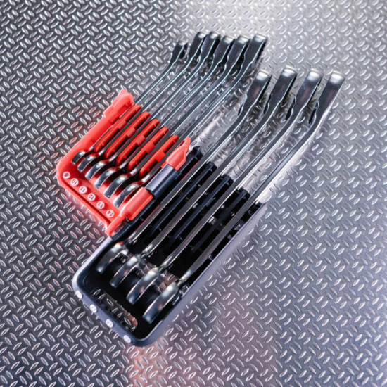 Jeu de 10 clés mixtes à fourche rapide à cliquet métriques 8 à 19 mm Facom 467BR.JP10PB