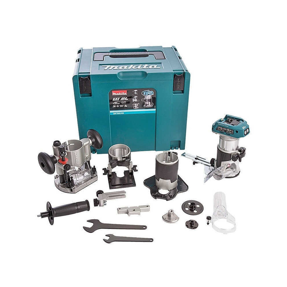 Affleureuse Makita DRT50ZJX3 18V 4 bases en Makpac