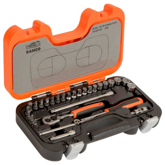 Coffret 29 outils Bahco S290 - douilles et douilles tournevis 1/4 - cliquet 60 dents