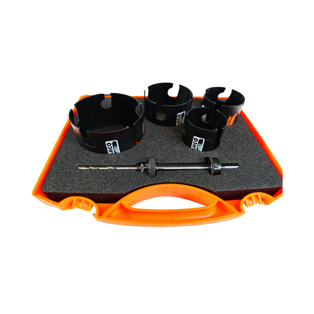 Coffret 4 scies trépans Superior multi-matériaux + arbre Bahco 3833-PROMOSET-2 - jusqu'à Ø 114 mm