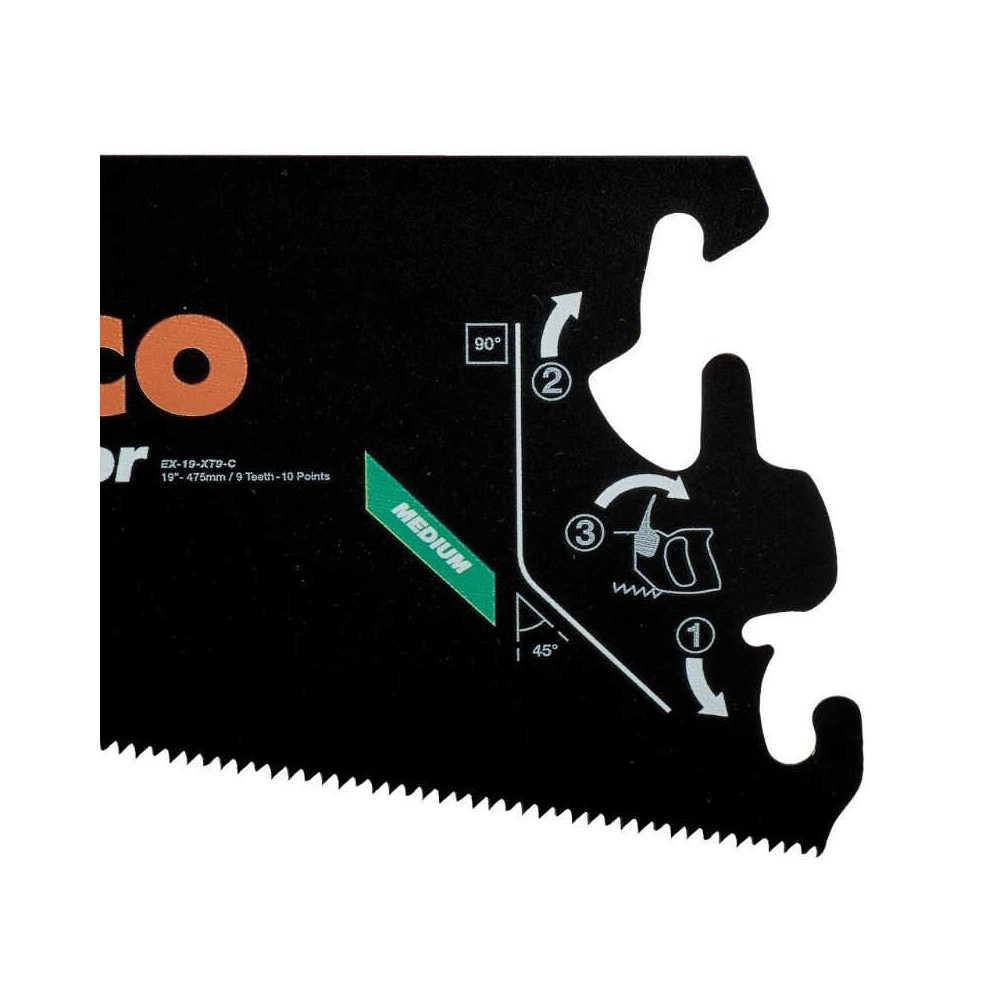 Lame de scie égoïne Superior 475 mm 9/10 TPI pour poignées ERGO Bahco EX-19-XT9-C