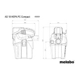 Aspirateur sans fil Metabo 602029850 AS 18 HEPA PC Compact - 18V CAS