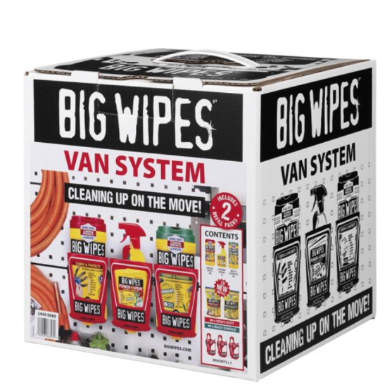 Kit de nettoyage Van System Big Wipes BIVSKIT0 - Lingettes, spray et supports - 8 pièces