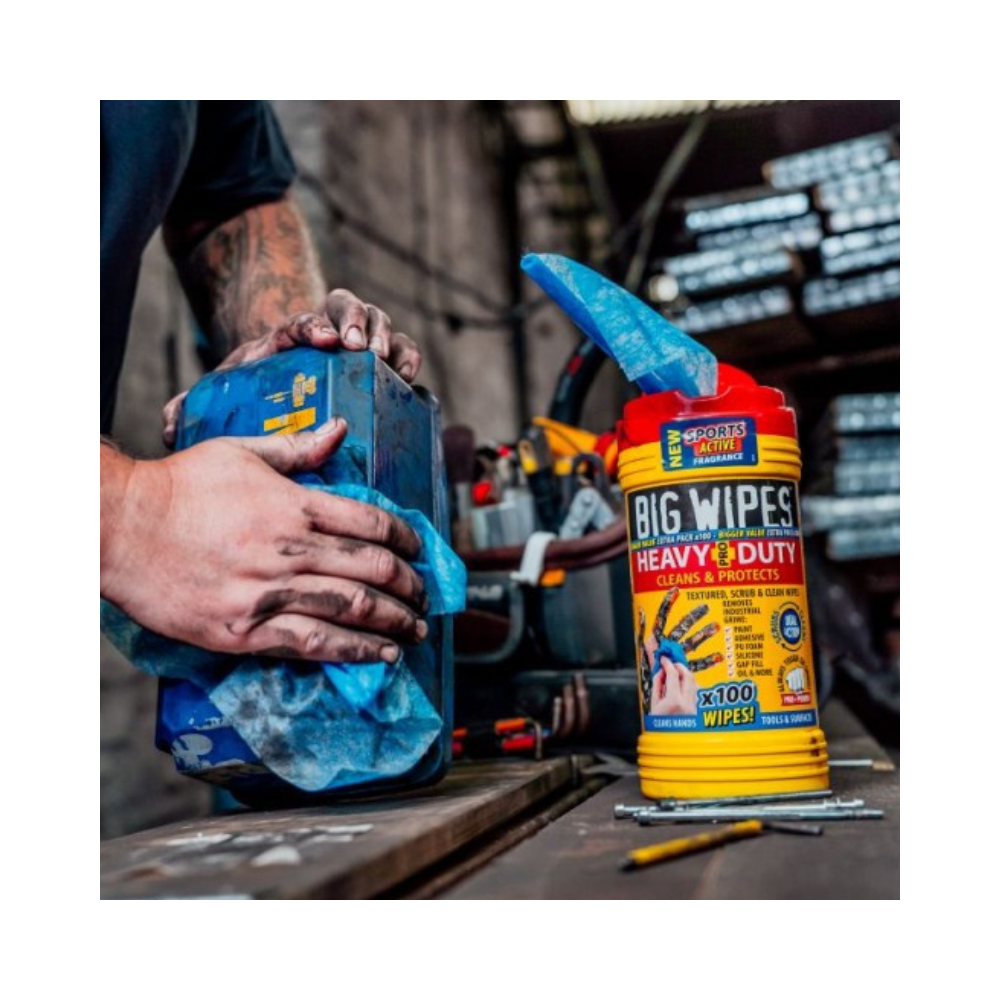 Lingettes Heavy Duty double face Big Wipes BIHEA100-BT - Tube de 100 - Ultra-résistantes