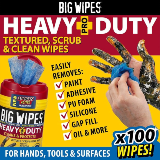 Lingettes Heavy Duty double face Big Wipes BIHEA120-SE - Seau de 240 - Ultra-résistantes