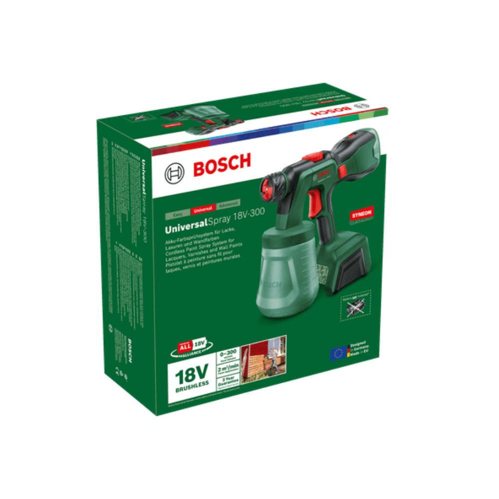 Pistolet à peinture sans fil Bosch UniversalSpray 18V-300 603208100 - 18V Power for All - 1,2 l - machine nue