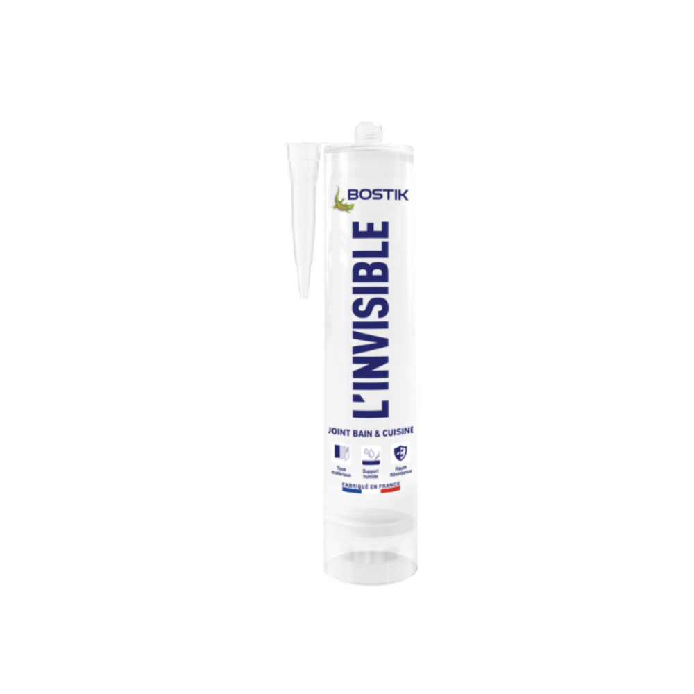 Mastic MS polymère sanitaire L'Invisible Bostik L-INVISIBLEx12 - Transparent - Bain et cuisine - Lot de 12