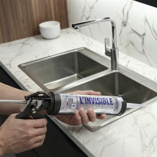 Mastic MS polymère sanitaire L'Invisible Bostik L-INVISIBLEx12 - Transparent - Bain et cuisine - Lot de 12