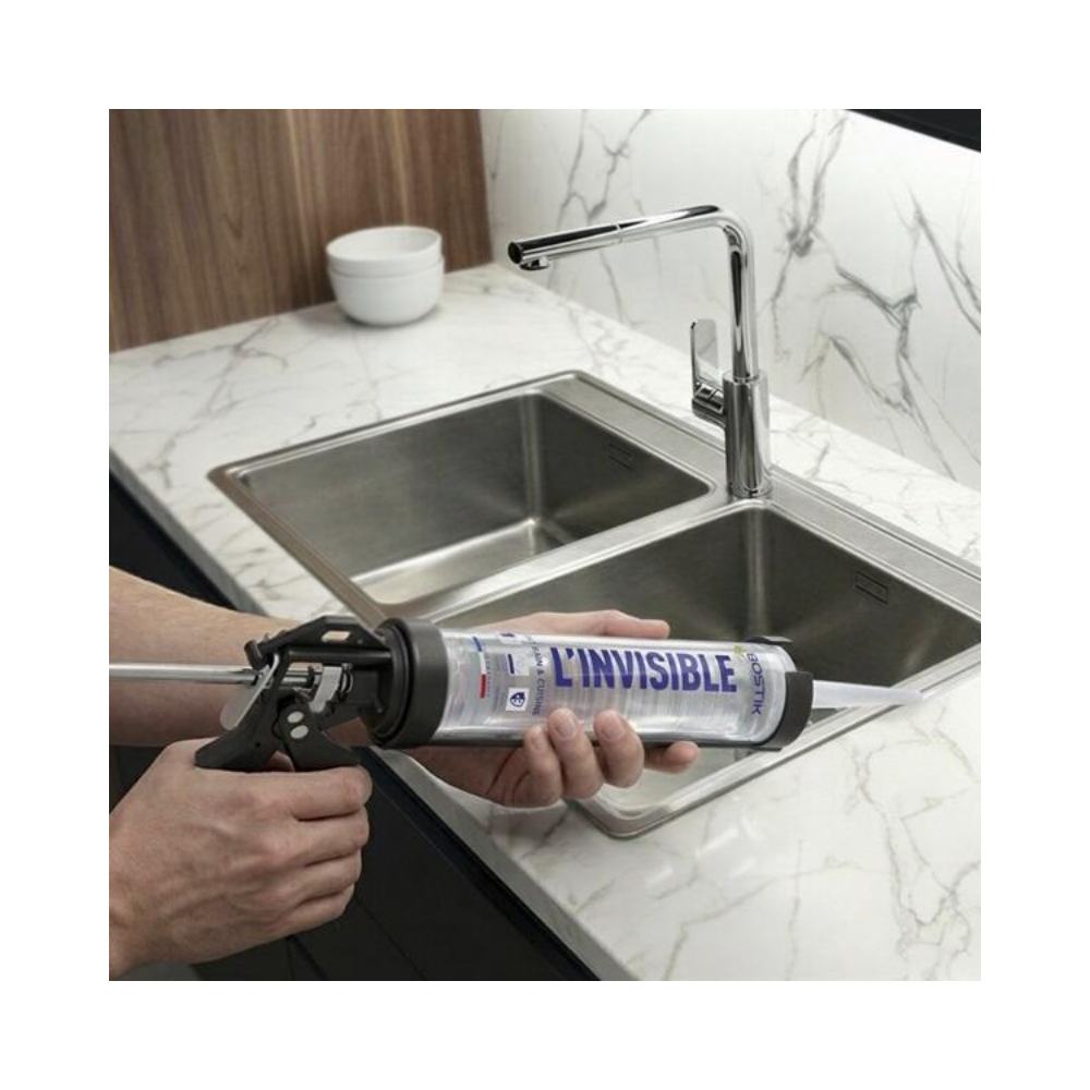 Mastic MS polymère sanitaire L'Invisible Bostik L-INVISIBLE - Transparent - Bain et cuisine