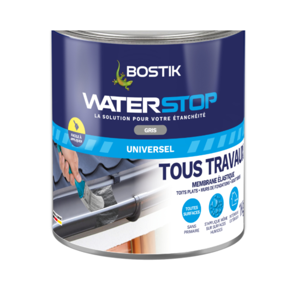 Membrane d'étanchéité liquide Waterstop Bostik WATERSTOP-GRIS-1KG - 1 kg - Gris