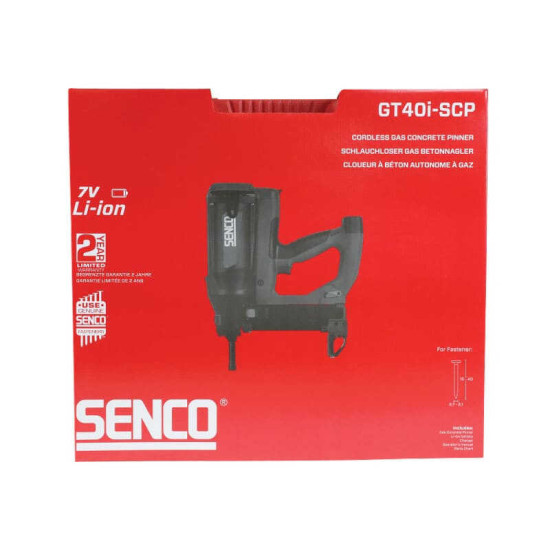 Cloueur à gaz béton et acier Senco GT40i 8000735 - pointes 15 à 40 mm - 2 batteries 7,2V + chargeur - 3000 pointes