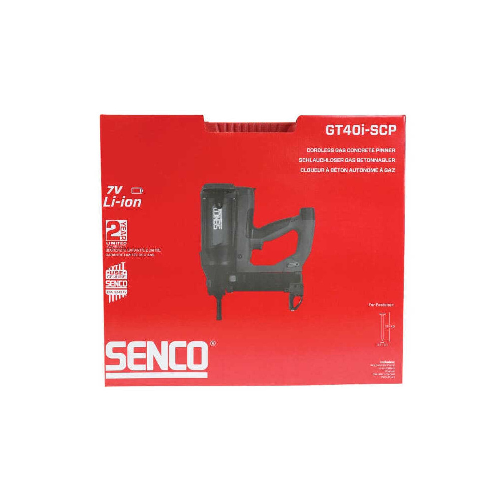 Cloueur à gaz béton et acier Senco GT40i 8000735 - pointes 15 à 40 mm - 2 batteries 7,2V + chargeur - 3000 pointes