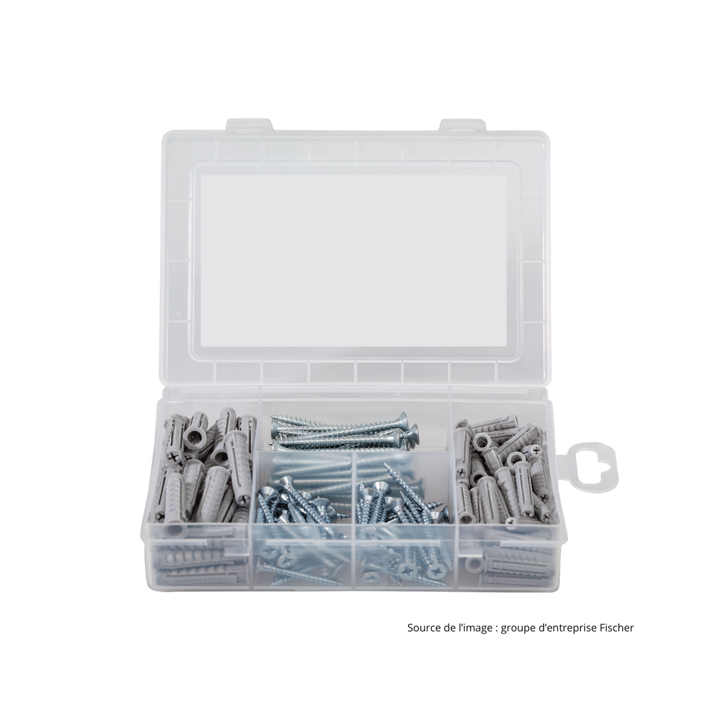 Coffret vis et chevilles Fischer 513777 - SX Plus 6 et 8 mm - 160 pièces
