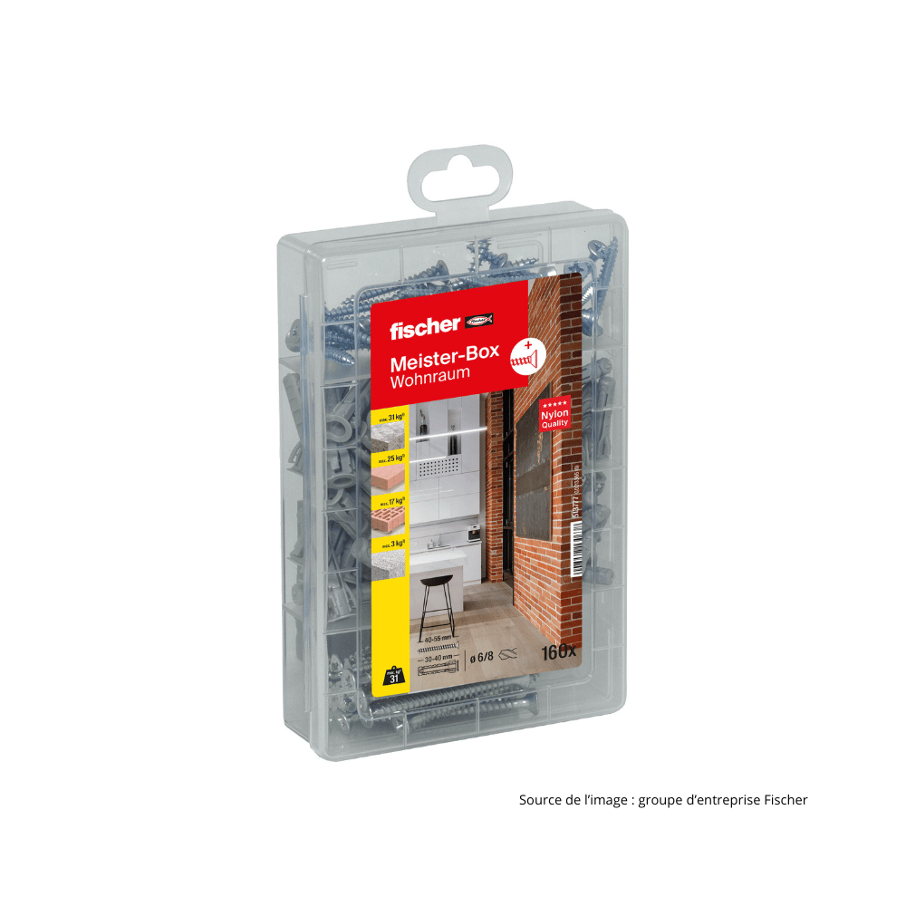 Coffret vis et chevilles Fischer 513777 - SX Plus 6 et 8 mm - 160 pièces