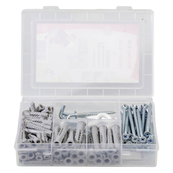 Coffret chevilles vis et crochets Fischer 518526 - Profi-Box UX - 118 pièces