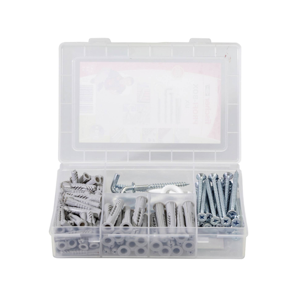 Coffret chevilles vis et crochets Fischer 518526 - Profi-Box UX - 118 pièces
