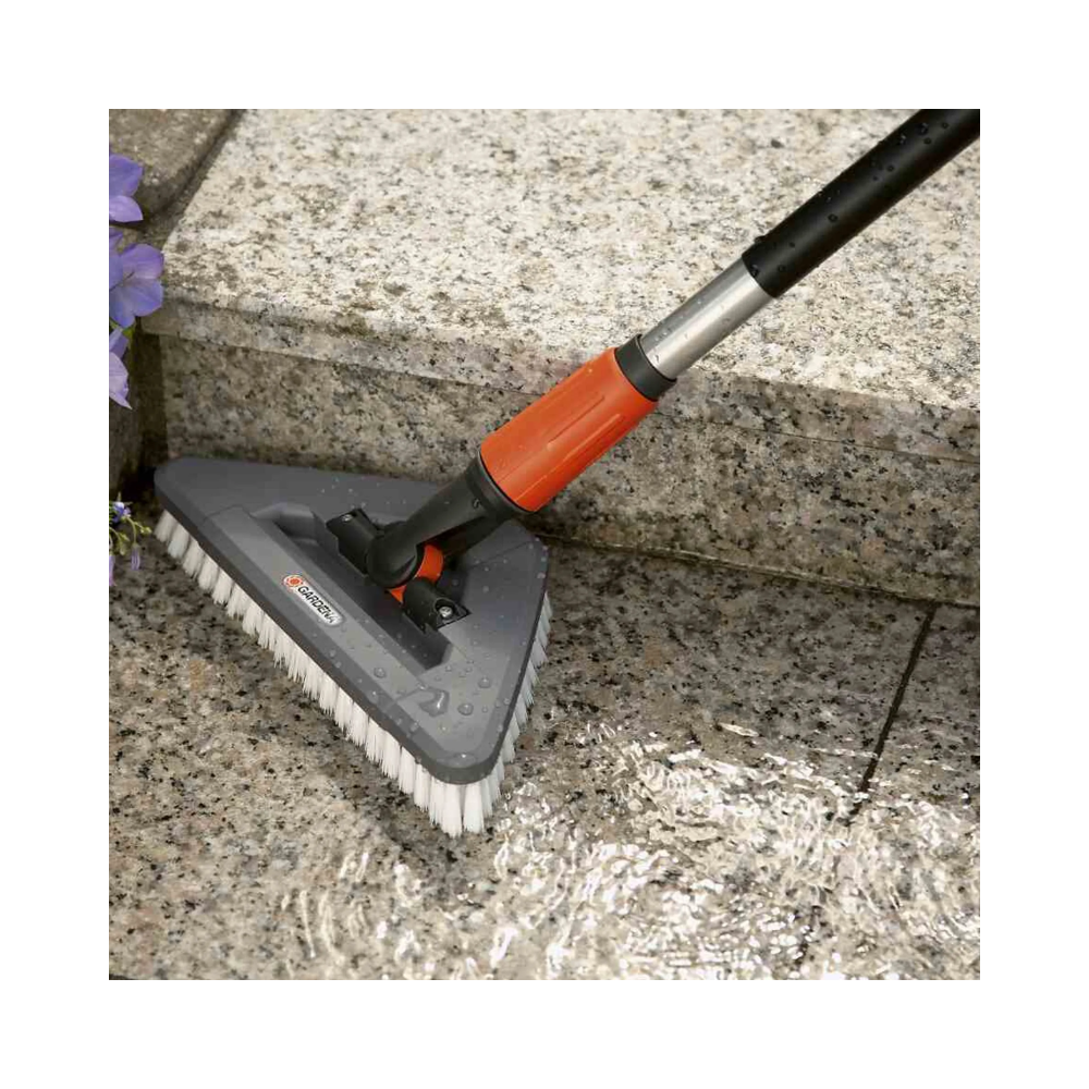 Balai de lavage Gardena 05562-20 - Cleansystem - brins durs - articulé 360°
