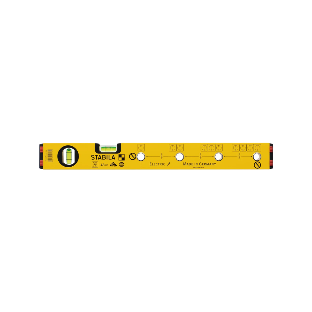Niveau à bulle électricien Stabila STB-16135 - Type 70 Electric - 43 cm - trous de marquage