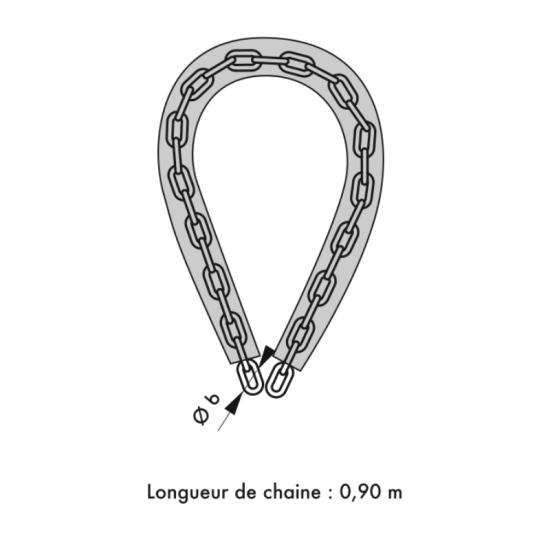 Chaîne antivol Loops gainée PVC Ø 6 mm longueur 0,9 m Thirard 503458