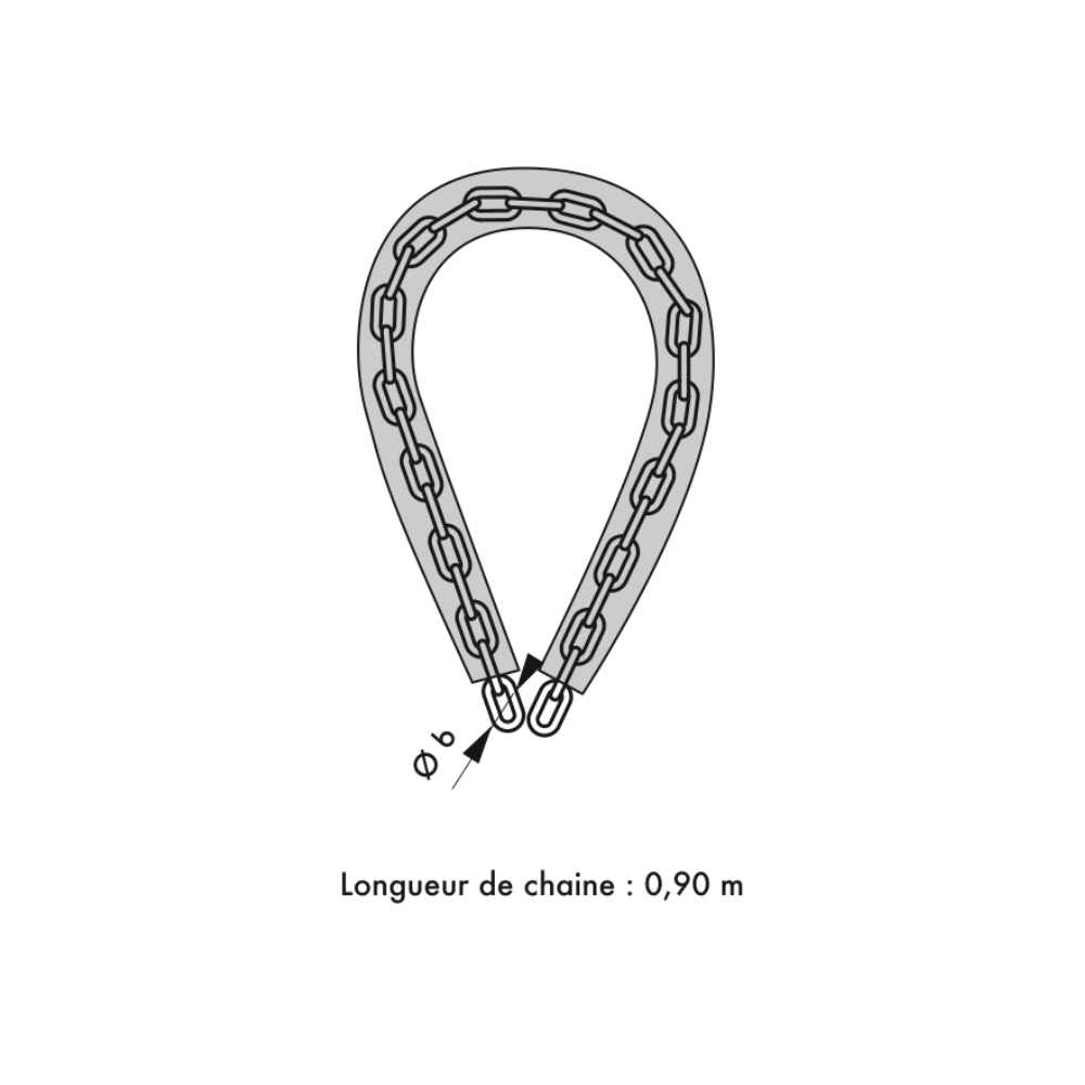 Chaîne antivol Loops gainée PVC Ø 6 mm longueur 0,9 m Thirard 503458