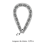 Chaîne antivol Loops gainée PVC Ø 6 mm longueur 0,9 m Thirard 503458