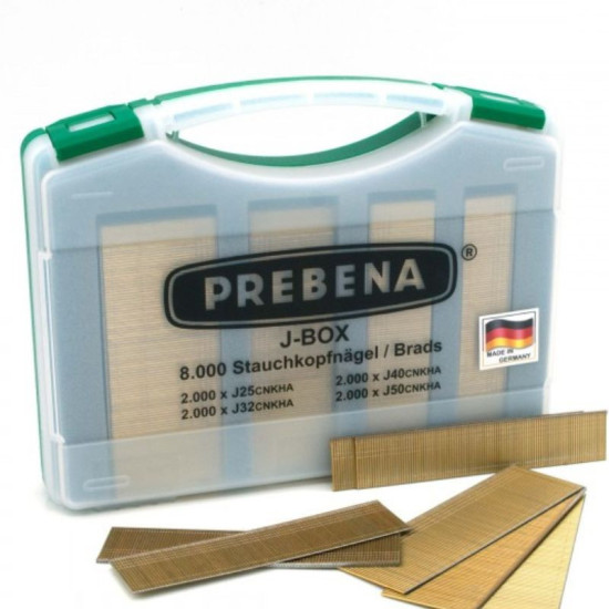 Coffret de 8000 clous brads type J Prebena J-BOX - coffret
